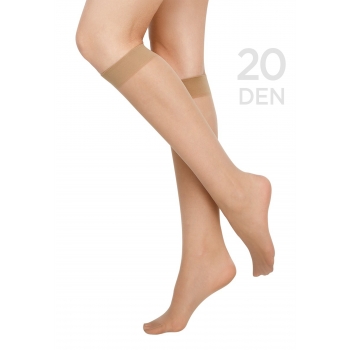 SB200 Faberlic knee high socks 20 den beige one size 2 pairs