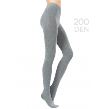 Stretch velour tights grey mélange 200 den