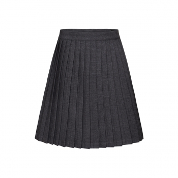 Pleated skirt for girl dark grey melange