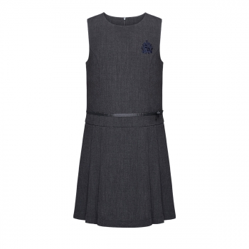 Embroidered sleeveless dress for girl dark grey melange