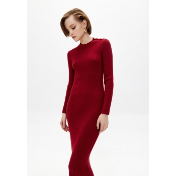 110W4108 трикотажное платье для женщины цвет темнокрасный