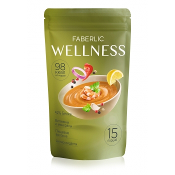 Sopa de proteína seca Wellness con sabor Mediterráneo con gambas