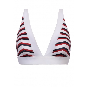 Triangle Bikini Top with marine print