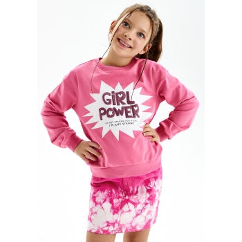 Girls printed hoodie pink