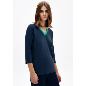богиносгосон ханцуйтай сүлжмэл даавуун эмэгтэй жемпер цамц хар хөх өнгөтэй 