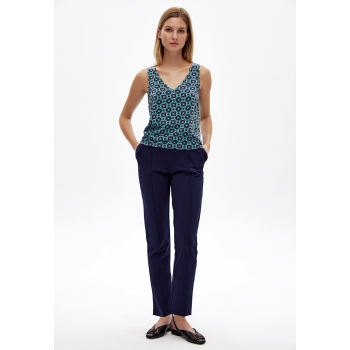pantalon din tricot pentru femei culoare albastrăînchis