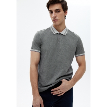 ShortSleeve Polo for Men Grey Melange