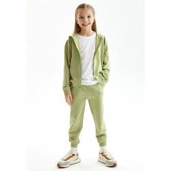 Girls French terry pants light pistachio