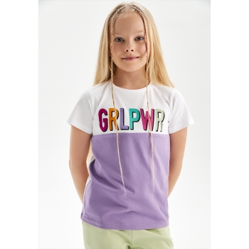 ShortSleeve Tshirt for Girl Patterned Lavender