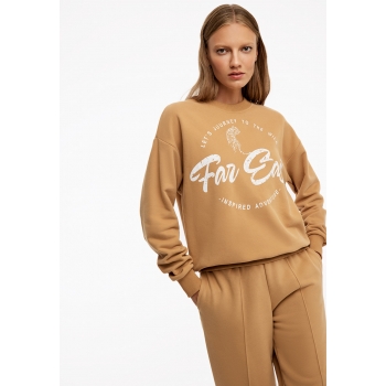 French terry Sweatshirt Hoodie sandy