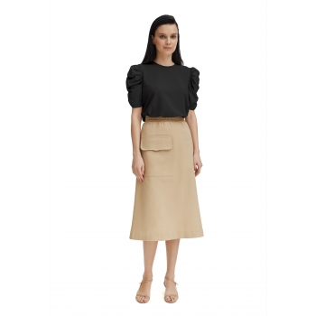 Skirt with Patch Pocket beige