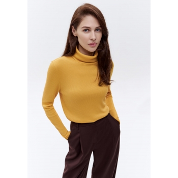 Turtleneck in Ribbed Jersey yellow