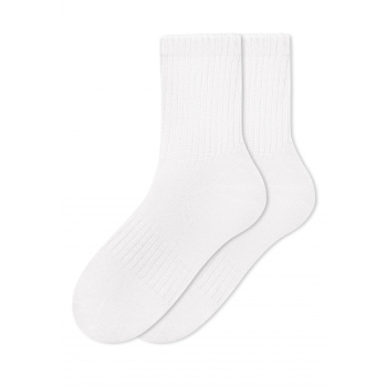 Womens Ribbed Socks Milky