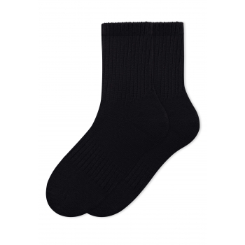 Womens Ribbed Socks Black