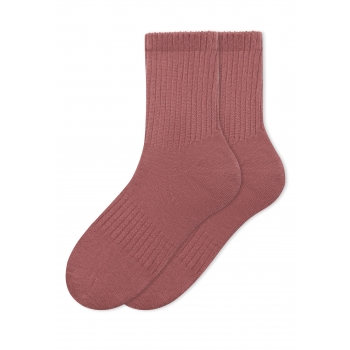 Женские носки в рубчик цвет терракотовый