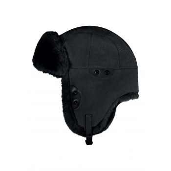 Faux Leather Ushanka Hat with Earflaps graphite
