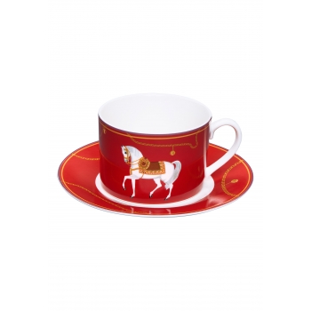 Fortuna Cup and Saucer red