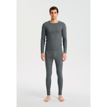 Mens Long Johns black melange
