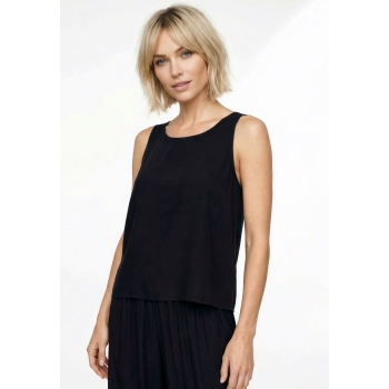 Womens Black Viscose Top
