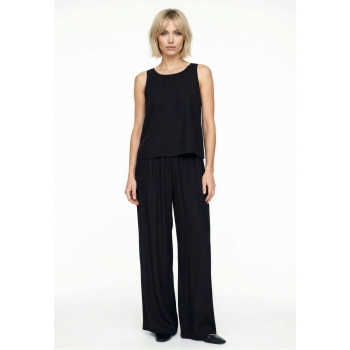 Womens Black Viscose Trousers
