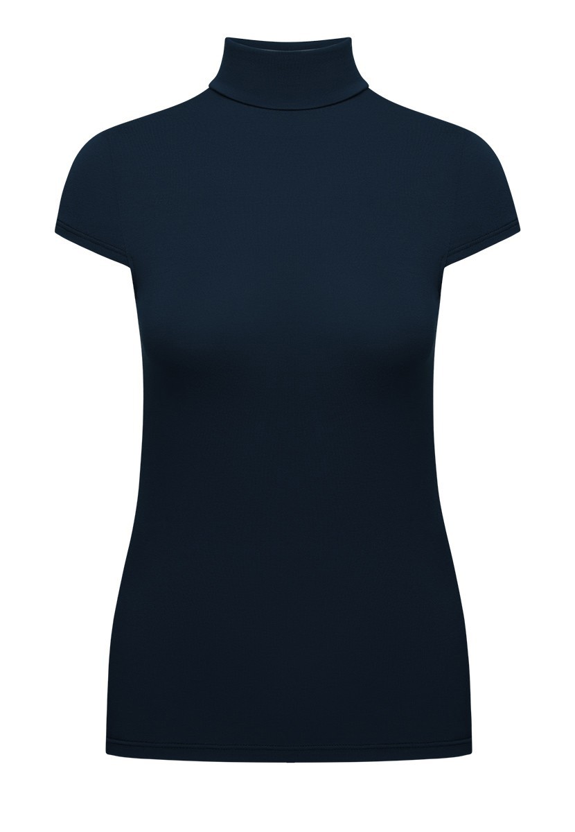 Camiseta cuello alto de manga corta, color azul oscuro 800631 - 800635 para  comprar a precio 699 руб — tienda en línea de Faberlic