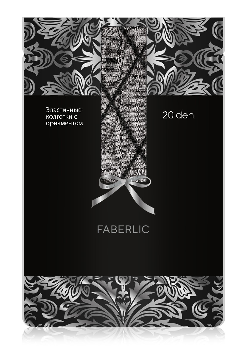 Эластичные колготки с орнаментом SF204, плотность 20 den, цвет чёрный  820366 - 820369 купить по цене 249 руб — интернет-магазин Faberlic