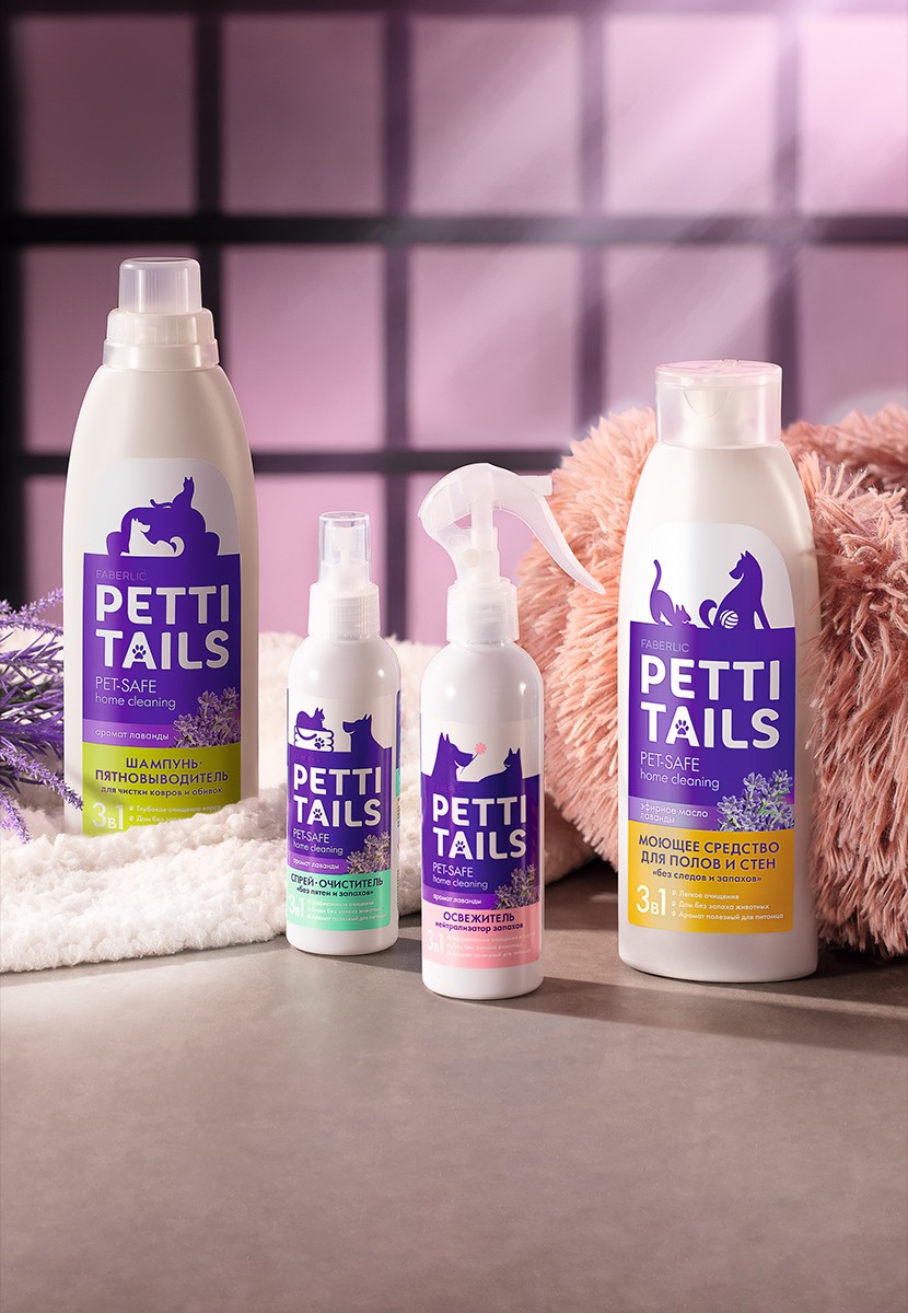 Моющее средство для полов и стен «Без следов и запахов» PETTI TAILS ...