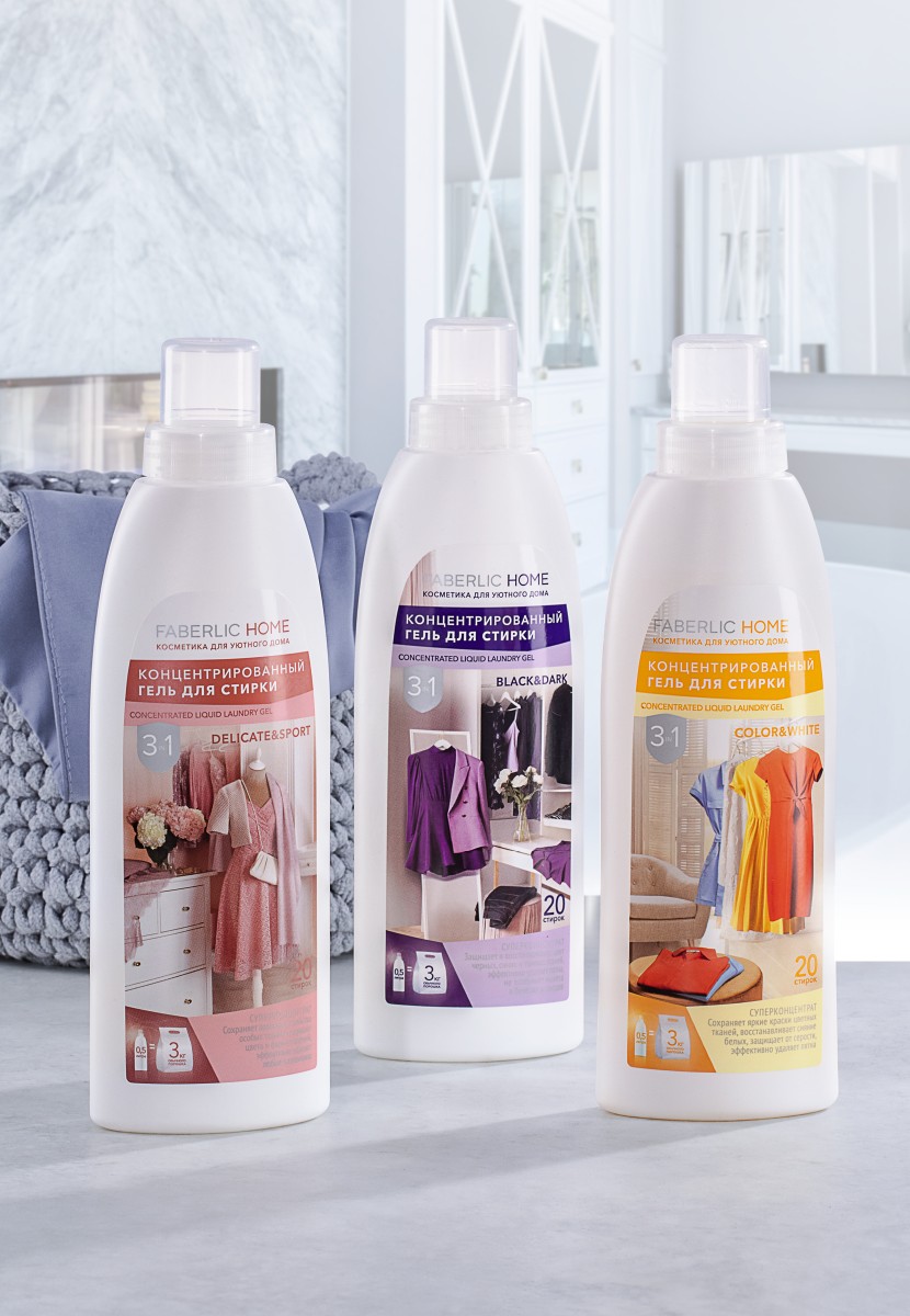 Концентрированный гель 3 в 1 для стирки цветных и белых тканей