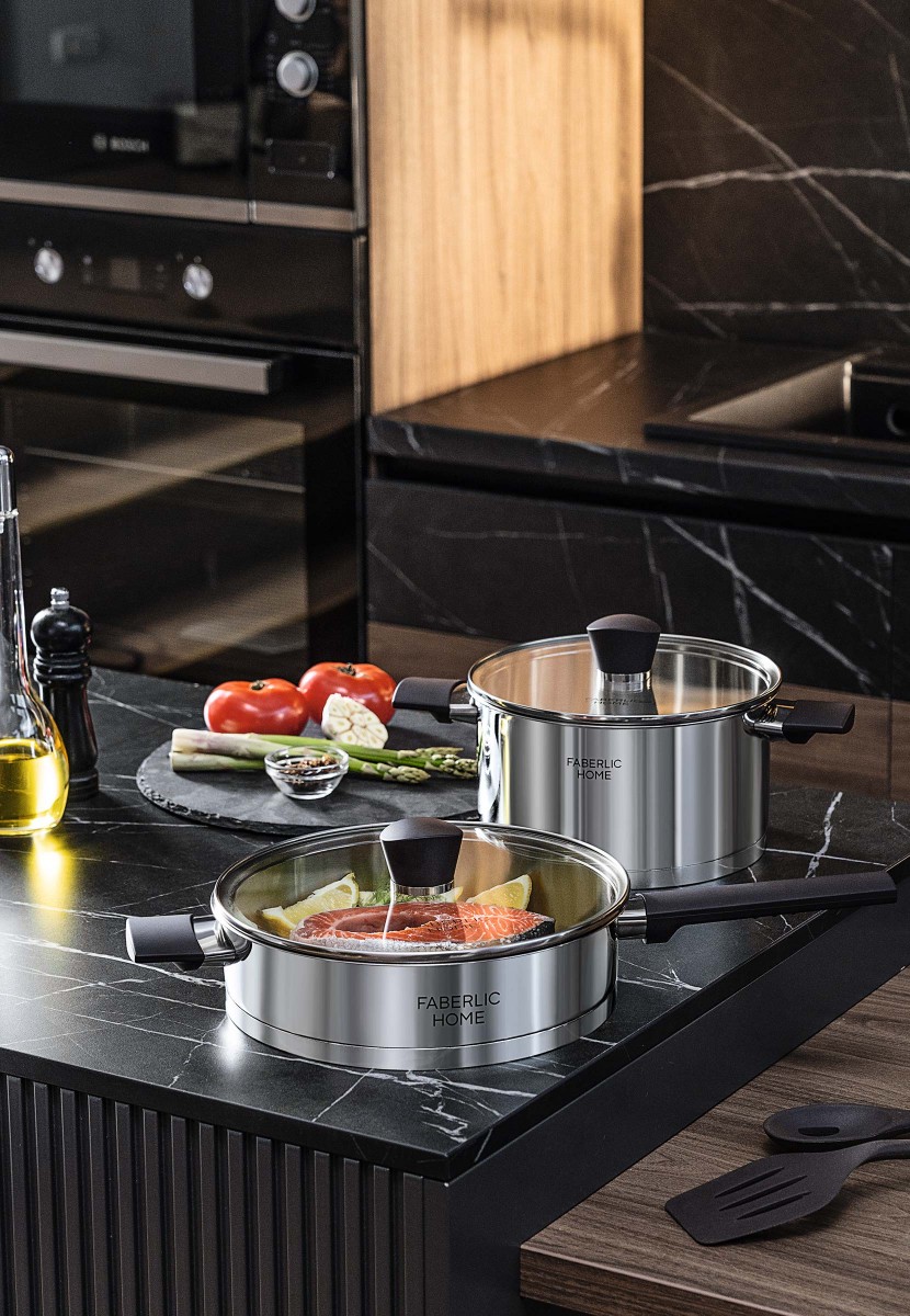 Глубокая сковорода из нержавеющей стали Faberlic Home 910440 купить по ...