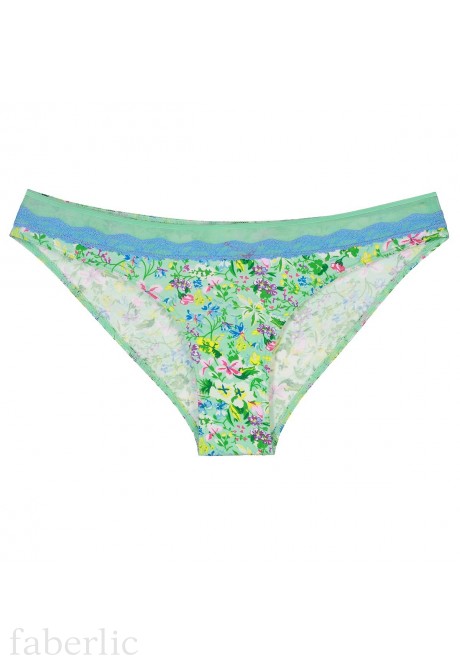 MARSEILLE Midi Knickers green with print