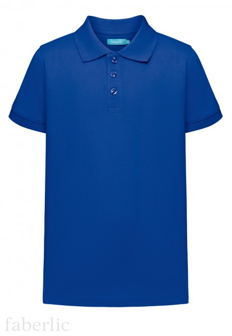 Jersey polo shirt for boys bright blue