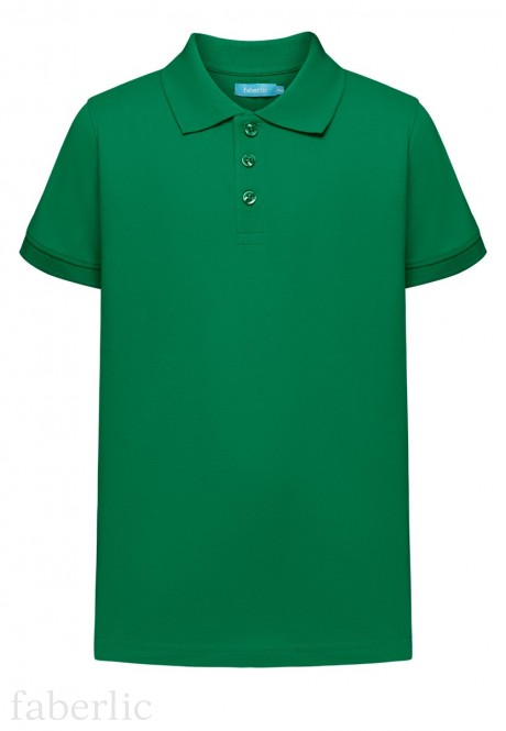 Jersey polo shirt for boys green
