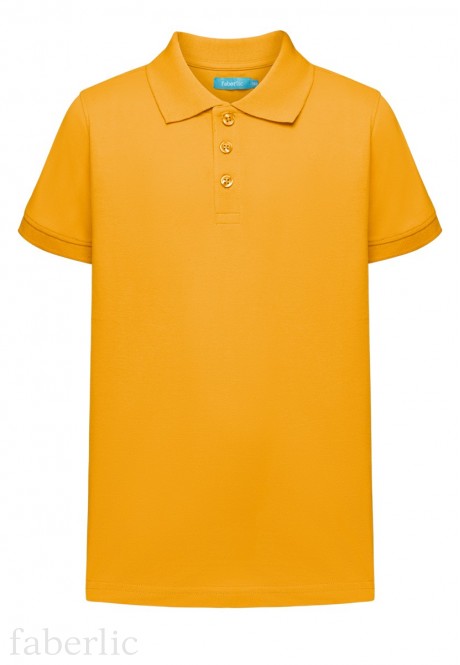Jersey polo shirt for boys dark yellow