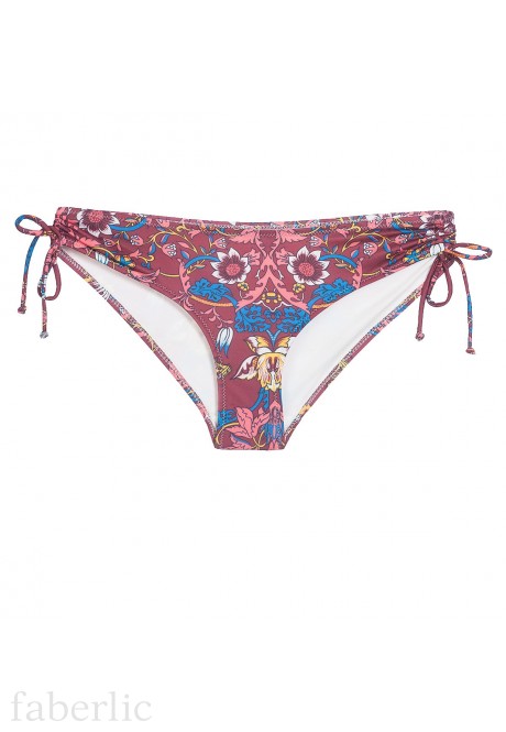 Braguitas de bikini con cordones Oriental color burdeos