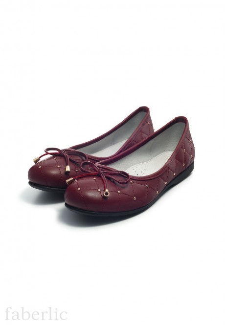 Elegance flat shoes for girl burgundy