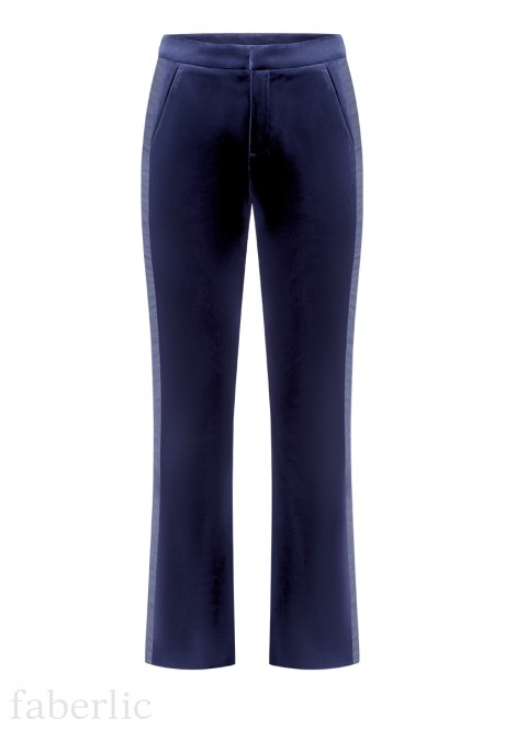 Piped Trousers dark blue