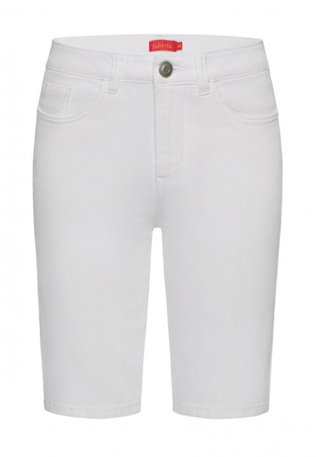 Pantalones cortos de mezclilla color blanco