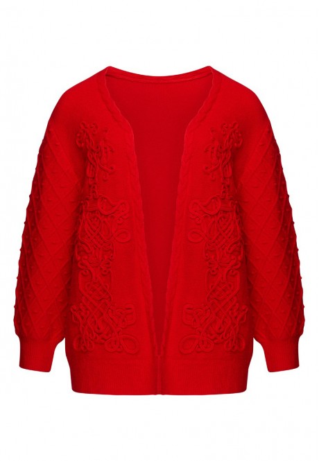 Long Sleeve Jersey Cardigan red