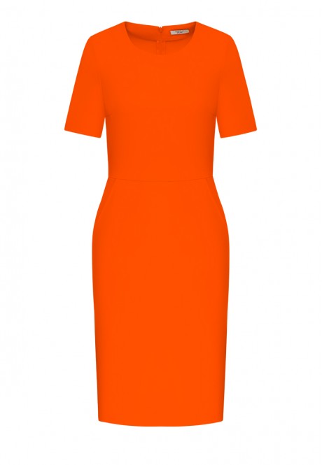 Платье из крепа цвет оранжевый