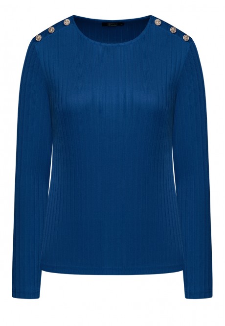 Трикотажная блузка с декором цвет синий