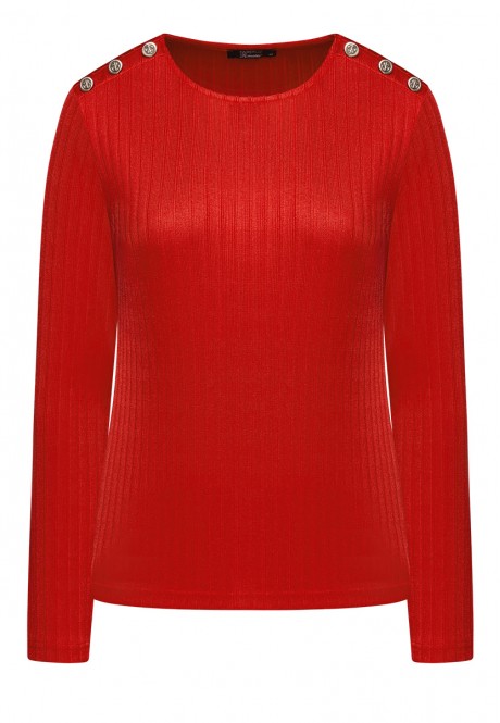 Трикотажная блузка с декором цвет красный