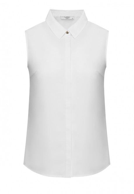 040W2623 блузка без рукавов для женщины цвет белый