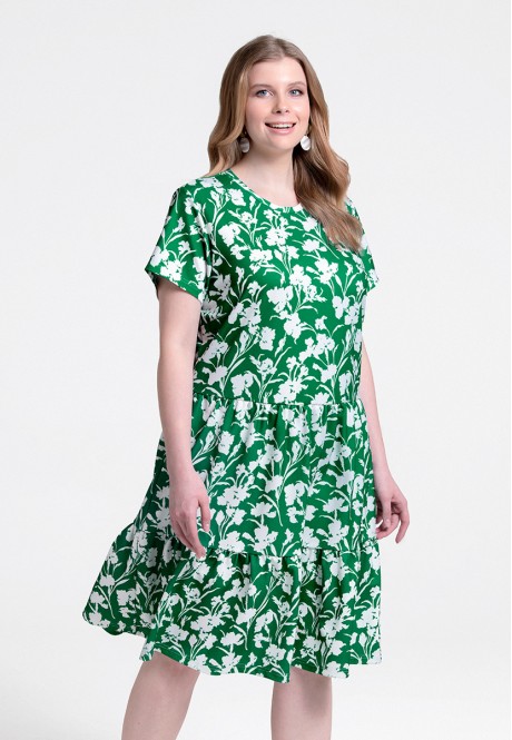 Трикотажное платье с флоральным орнаментом мультицвет