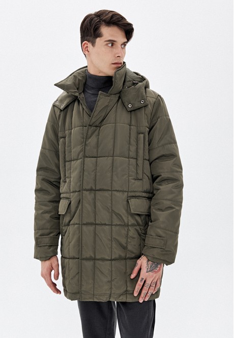 150M1110 утепленная куртка для мужчины цвет темнозеленый