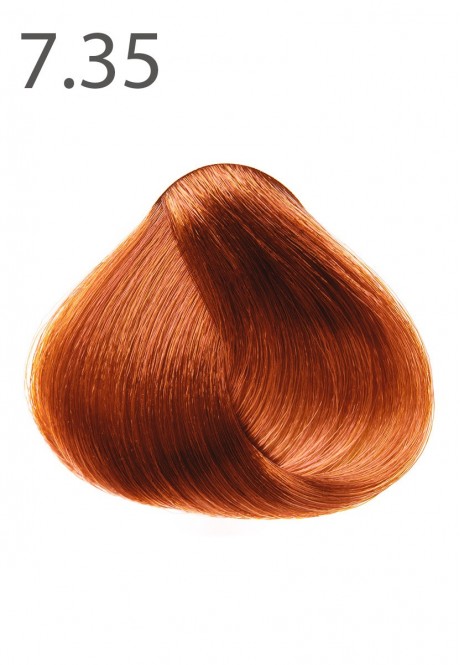 Стойкая крем-краска для волос Шелковое окрашивание серии SALONCARE тон Королевское манго 7.35