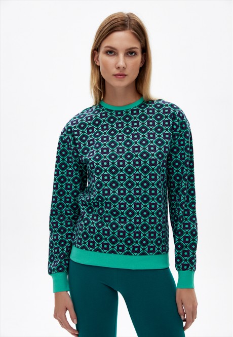hanorac din tricot cu mâneci lungi pentru femei culoare smarald
