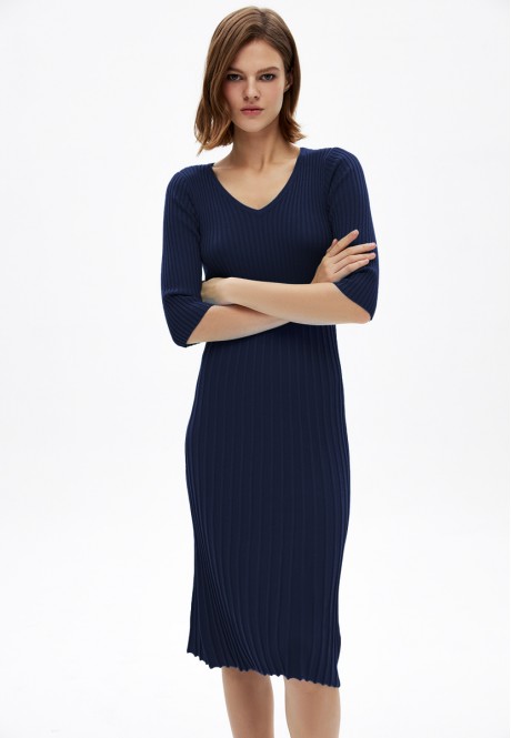 Womens Short Sleeve Jersey Dress dark blue