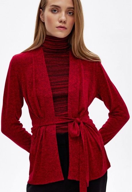 Cardigan din tricot culoare roșie