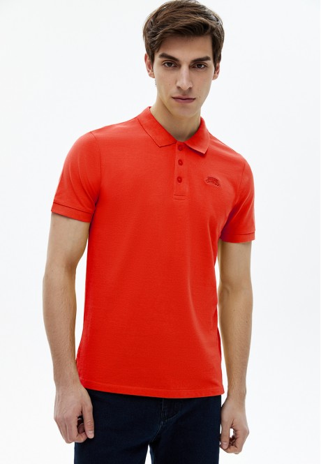 Men Jersey Polo red