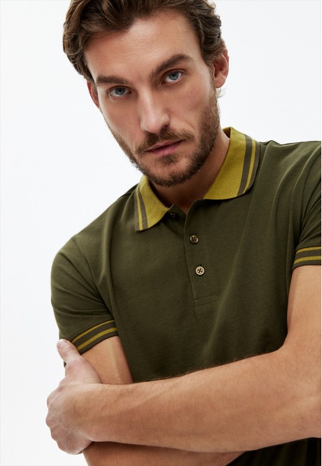 ShortSleeve Polo for Men Khaki
